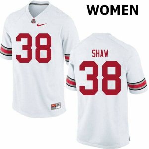 Women's Ohio State Buckeyes #38 Bryson Shaw White Nike NCAA College Football Jersey Jogging GSL2544XE